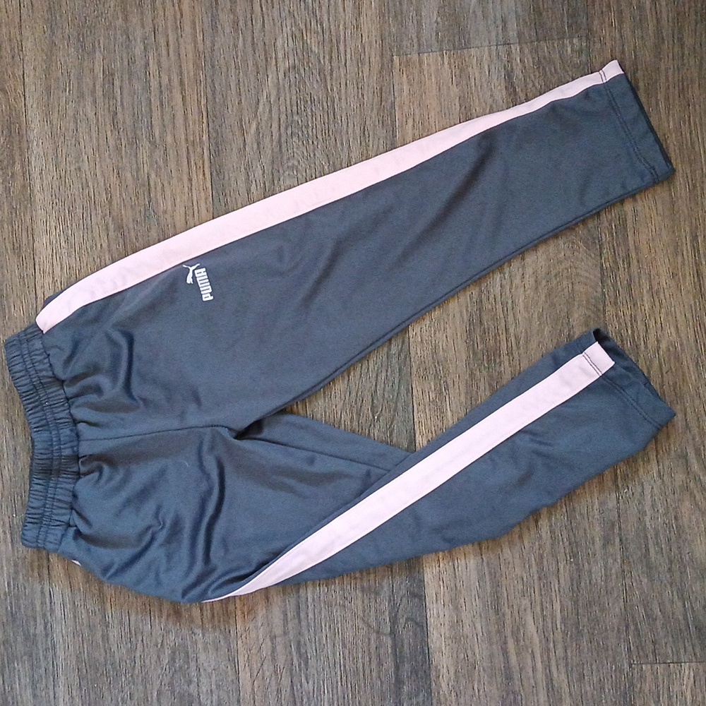 Puma Girls Gray and Pink Track Pants.